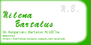 milena bartalus business card